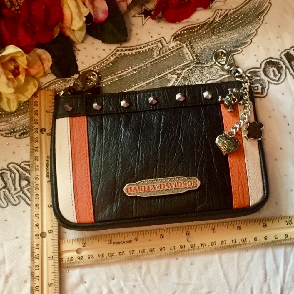 Harley-Davidson Black, Orange, and White Crossbody Bag - Picture 2 of 8